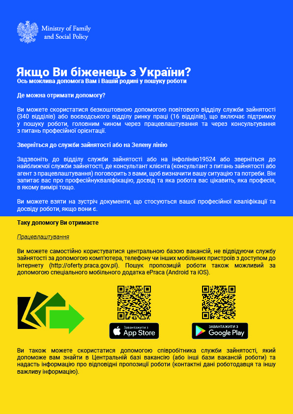 Jesteś uchodźcą z Ukrainy - Ulotka UA