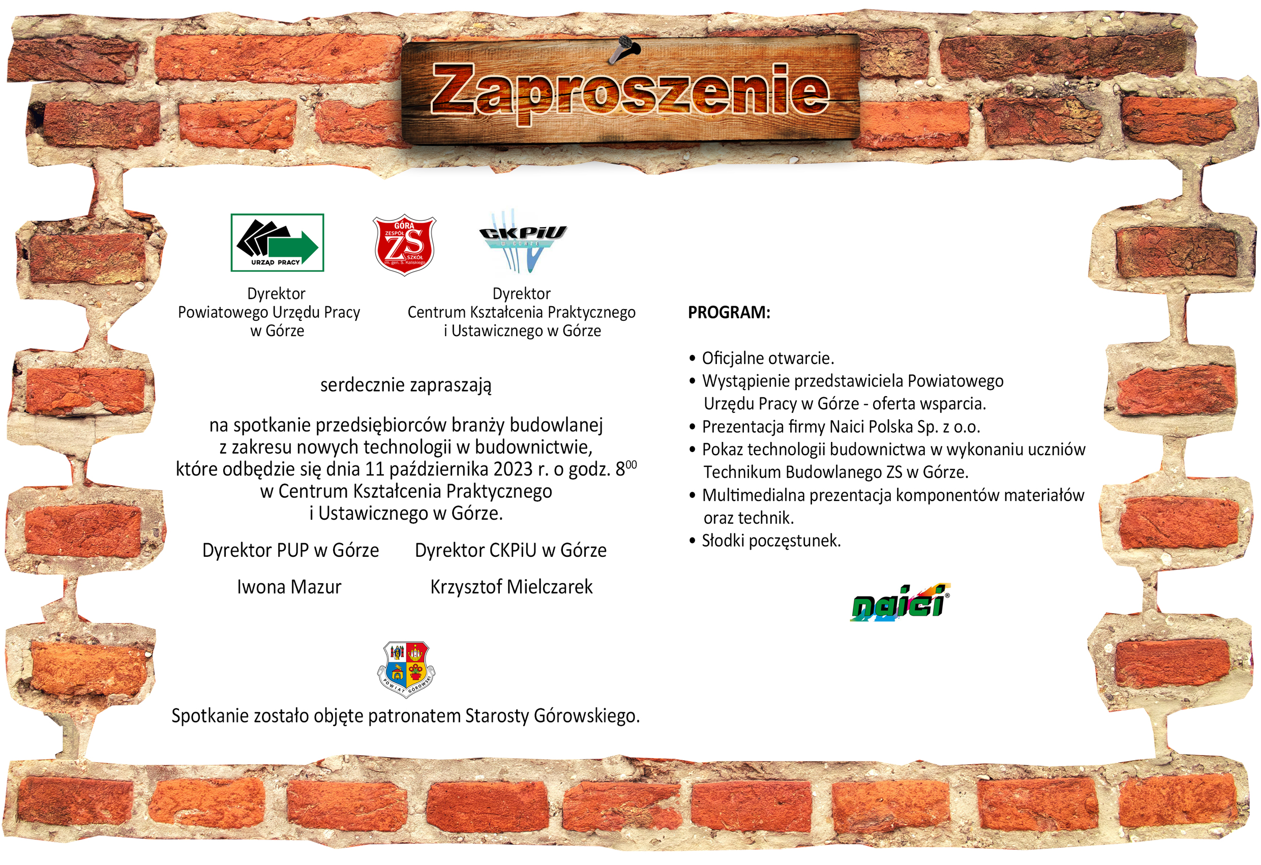Zaproszenie na spotkanie przedsiębiorców branży budowlanej z zakresu nowych technologii w budownictwie.