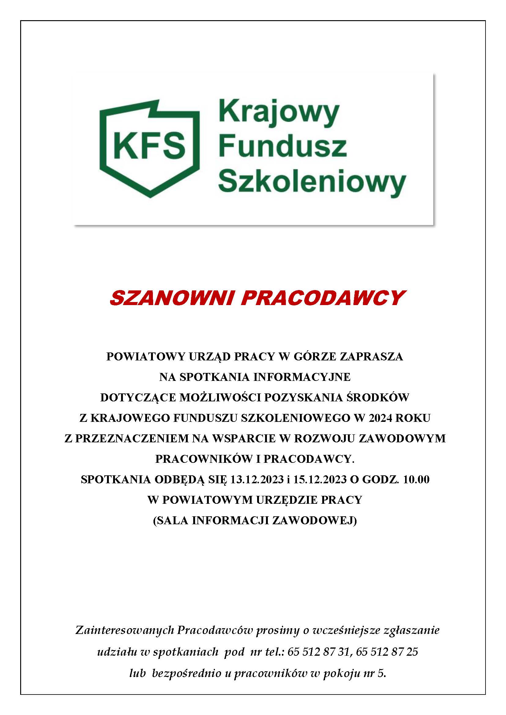 Spotkania promocyjne dot. KFS