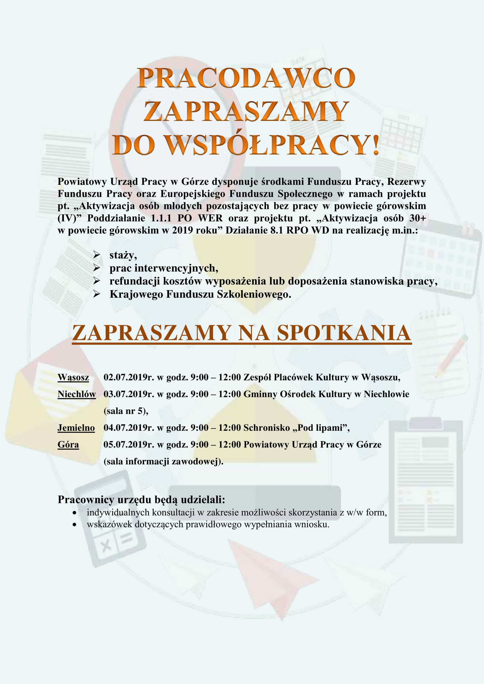 Plakat informacyjny dla pracodawców